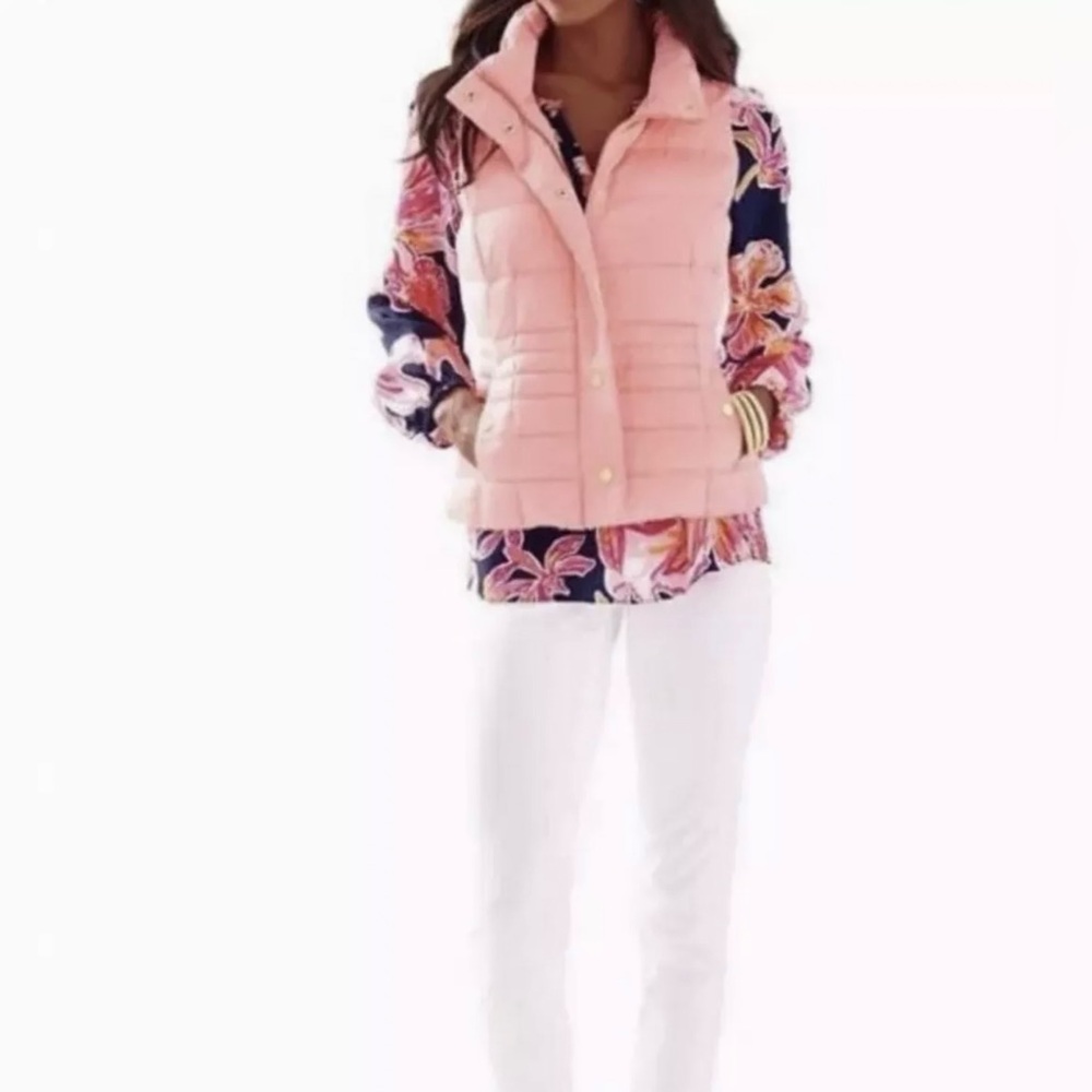 NWT Lilly Pulitzer Isabelle Vest Cheeky Melon Down Insulated 🪸 - Picture 2 of 8